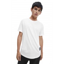 CALVIN KLEIN JEANS BADGE TURN UP SLEEVE  T-SHIRT ΑΝΤΡΙΚΟ WHITE