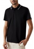 GUESS QUATTRO G TAPE POLO T-SHIRT ΜΠΛΟΥΖΑ ΑΝΔΡΙΚΗ BLACK