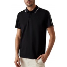 GUESS QUATTRO G TAPE POLO T-SHIRT ΜΠΛΟΥΖΑ ΑΝΔΡΙΚΗ BLACK