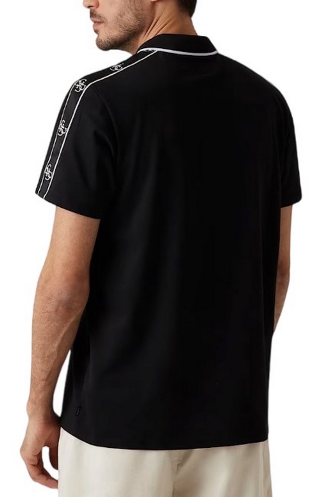 GUESS QUATTRO G TAPE POLO T-SHIRT ΜΠΛΟΥΖΑ ΑΝΔΡΙΚΗ BLACK