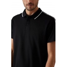 GUESS QUATTRO G TAPE POLO T-SHIRT ΜΠΛΟΥΖΑ ΑΝΔΡΙΚΗ BLACK