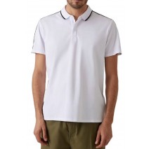 GUESS QUATTRO G TAPE POLO T-SHIRT ΜΠΛΟΥΖΑ ΑΝΔΡΙΚΗ WHITE