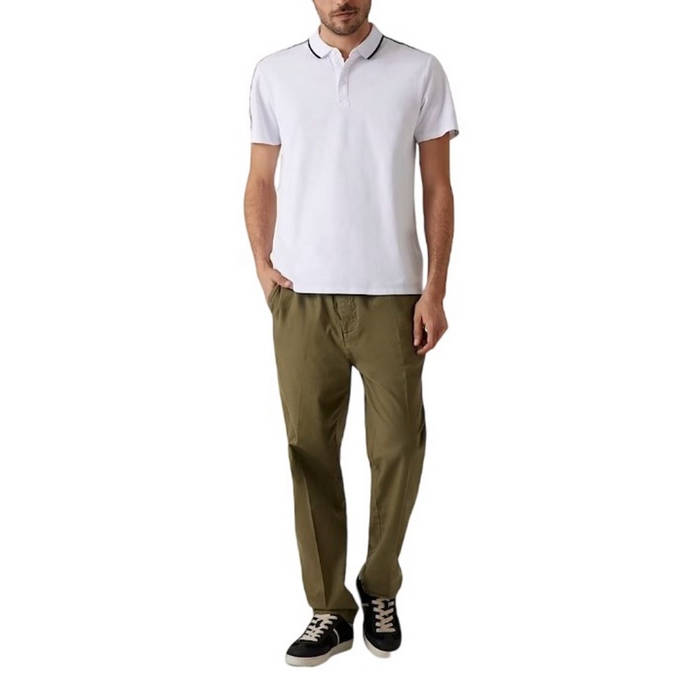 GUESS QUATTRO G TAPE POLO T-SHIRT ΜΠΛΟΥΖΑ ΑΝΔΡΙΚΗ WHITE