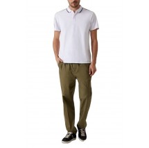 GUESS QUATTRO G TAPE POLO T-SHIRT ΜΠΛΟΥΖΑ ΑΝΔΡΙΚΗ WHITE