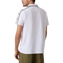 GUESS QUATTRO G TAPE POLO T-SHIRT ΜΠΛΟΥΖΑ ΑΝΔΡΙΚΗ WHITE