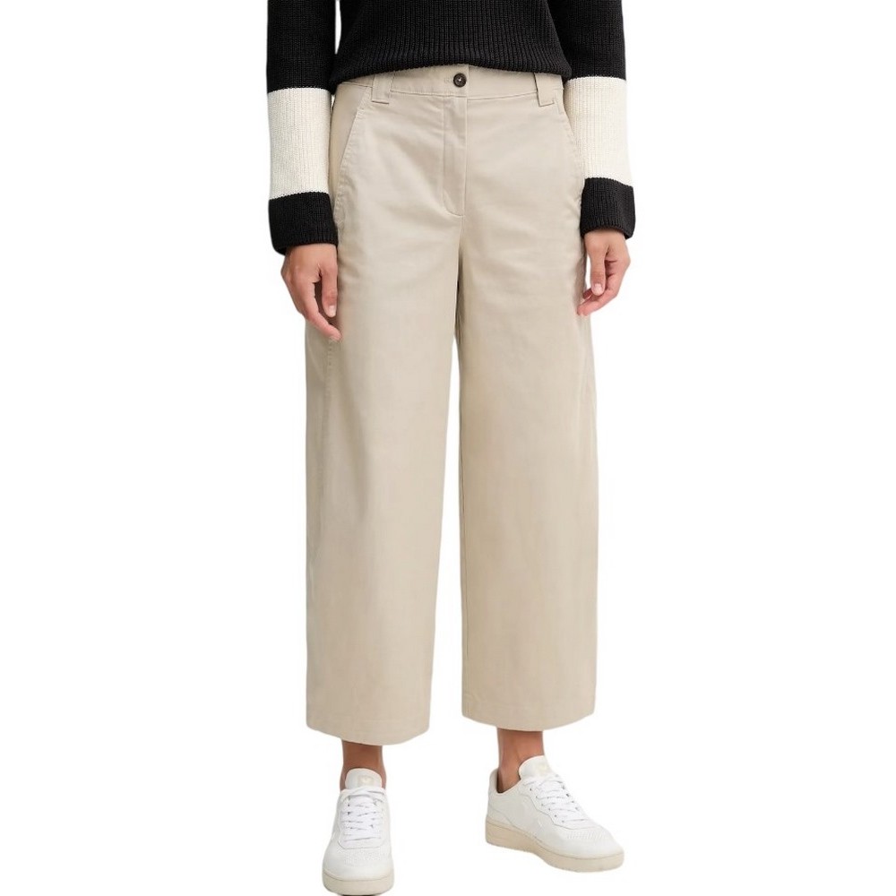 CALVIN KLEIN JEANS STRETCH COTTON TWILL BARREL LEG ΠΑΝΤΕΛΟΝΙ ΓΥΝΑΙΚΕΙΟ BEIGE