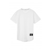 CALVIN KLEIN JEANS BADGE TURN UP SLEEVE  T-SHIRT ΑΝΤΡΙΚΟ WHITE