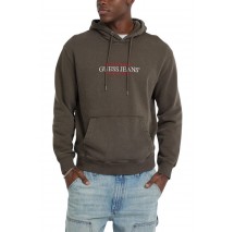 GUESS JEANS GJ HOOD REG AMERICA TRAD SWEAT ΦΟΥΤΕΡ ΜΠΛΟΥΖΑ ΑΝΔΡΙΚΗ OLIVE