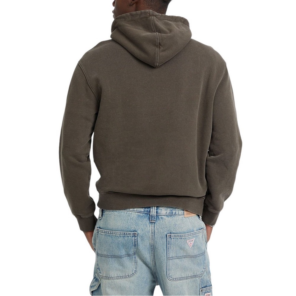 GUESS JEANS GJ HOOD REG AMERICA TRAD SWEAT ΦΟΥΤΕΡ ΜΠΛΟΥΖΑ ΑΝΔΡΙΚΗ OLIVE