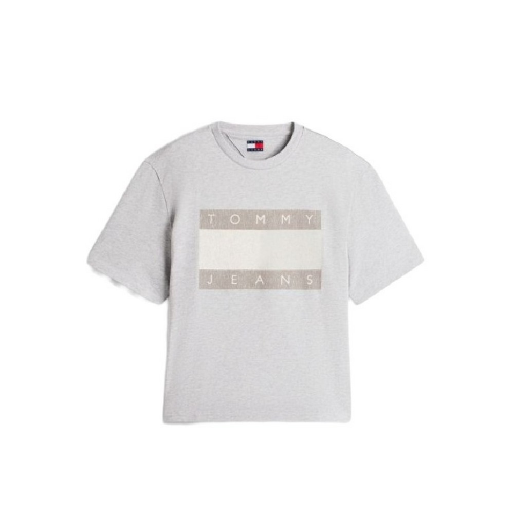 TOMMY JEANS 90S DISTRESSED FLAG TEE T-SHIRT ΜΠΛΟΥΖΑ ΑΝΔΡΙΚΗ GREY