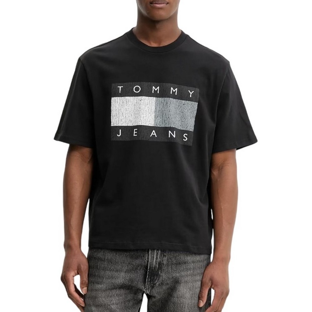 TOMMY JEANS 90S DISTRESSED FLAG TEE T-SHIRT ΜΠΛΟΥΖΑ ΑΝΔΡΙΚΗ BLACK