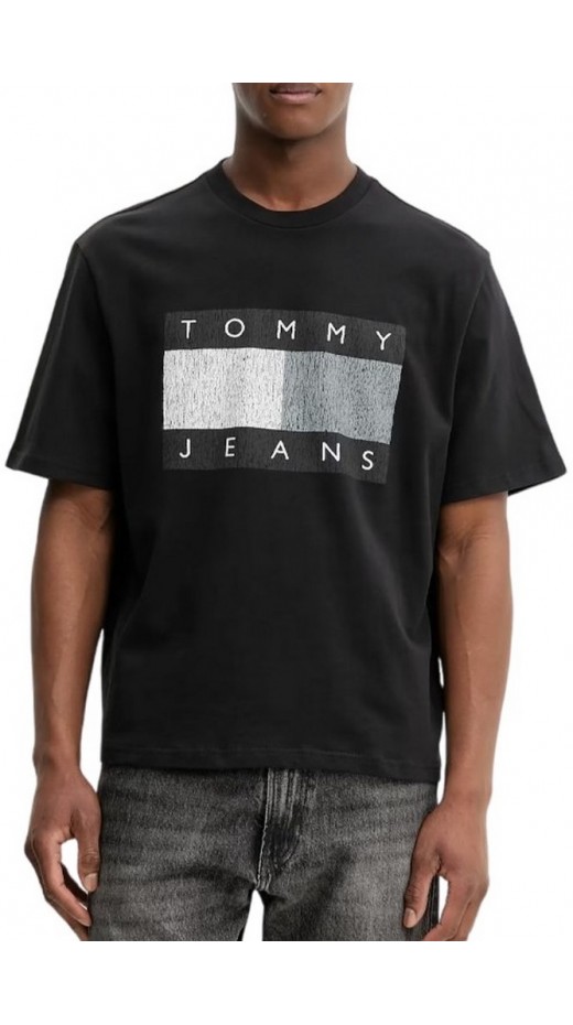 TOMMY JEANS 90S DISTRESSED FLAG TEE T-SHIRT ΜΠΛΟΥΖΑ ΑΝΔΡΙΚΗ BLACK