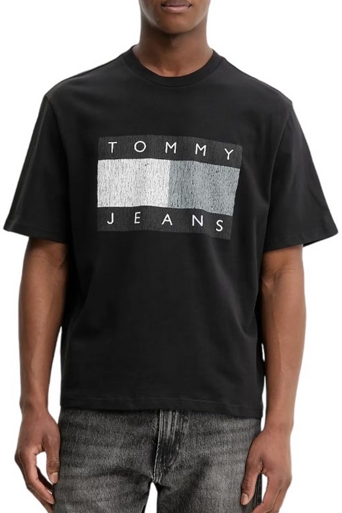 TOMMY JEANS 90S DISTRESSED FLAG TEE T-SHIRT ΜΠΛΟΥΖΑ ΑΝΔΡΙΚΗ BLACK