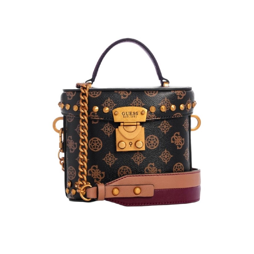 GUESS FYNNA MINI CANNISTER ΤΣΑΝΤΑ ΓΥΝΑΙΚΕΙΑ BROWN