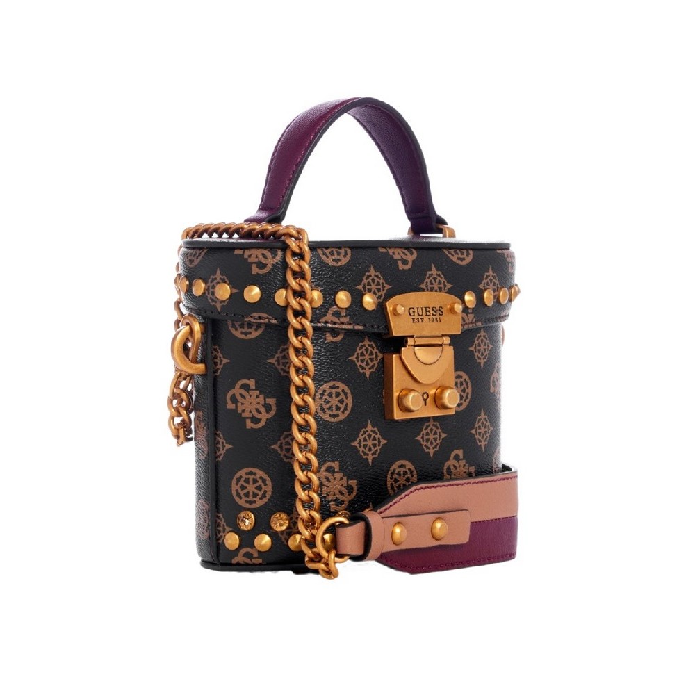 GUESS FYNNA MINI CANNISTER ΤΣΑΝΤΑ ΓΥΝΑΙΚΕΙΑ BROWN