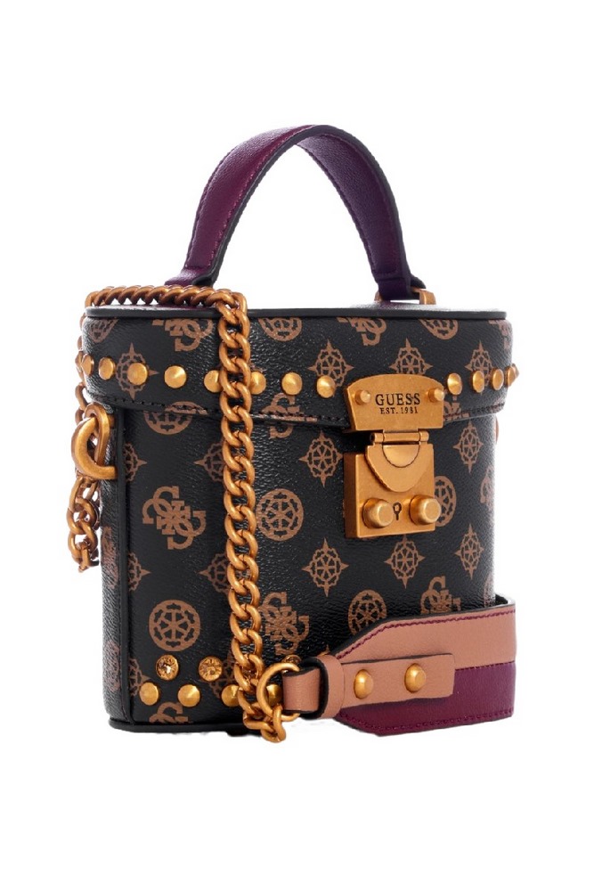 GUESS FYNNA MINI CANNISTER ΤΣΑΝΤΑ ΓΥΝΑΙΚΕΙΑ BROWN