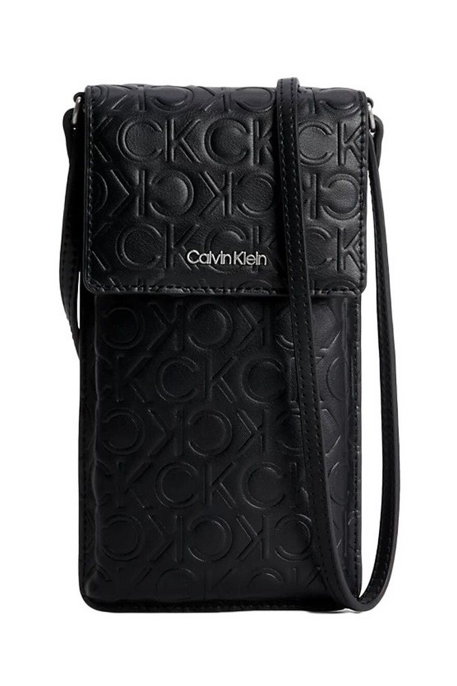 CALVIN KLEIN CK MUST PHONE POUCH XBODY-EMB MN  ΑΞΕΣΟΥΑΡ ΠΟΡΤΟΦΟΛΙ ΓΥΝΑΙΚΕΙΟ BLACK
