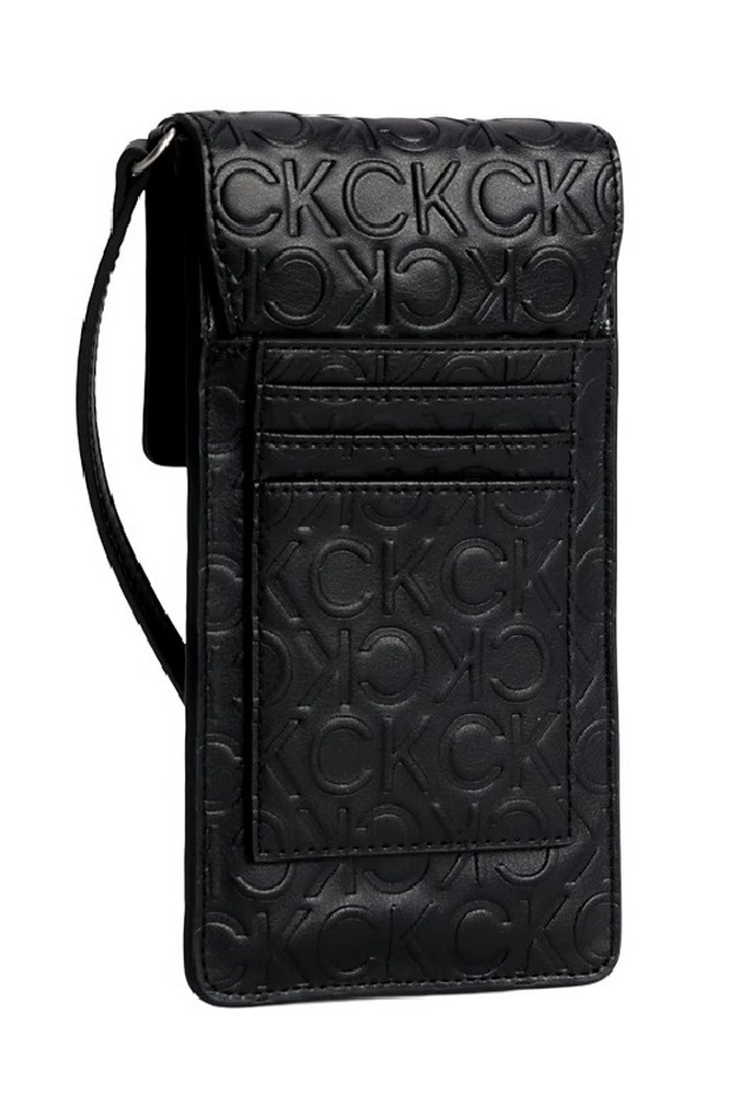 CALVIN KLEIN CK MUST PHONE POUCH XBODY-EMB MN  ΑΞΕΣΟΥΑΡ ΠΟΡΤΟΦΟΛΙ ΓΥΝΑΙΚΕΙΟ BLACK