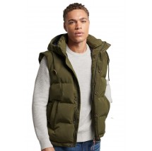 SUPERDRY D3 OVIN EVEREST HOODED PUFFER  GILET ΜΠΟΥΦΑΝ-ΓΙΛΕΚΟ ΑΝΔΡΙΚΟ OLIVE