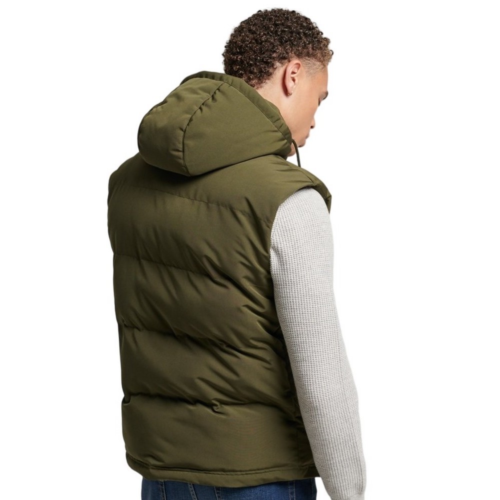 SUPERDRY D3 OVIN EVEREST HOODED PUFFER GILET ΓΙΛΕΚΟ ΜΠΟΥΦΑΝ ΑΝΔΡΙΚΟ OLIVE