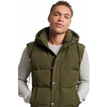 SUPERDRY D3 OVIN EVEREST HOODED PUFFER GILET ΓΙΛΕΚΟ ΜΠΟΥΦΑΝ ΑΝΔΡΙΚΟ OLIVE