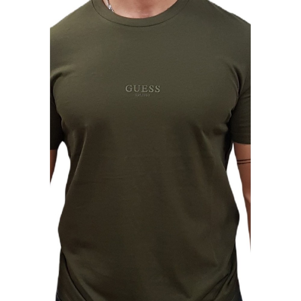GUESS AIDY CN SS TEE T-SHIRT ΜΠΛΟΥΖΑ ΑΝΔΡΙΚΗ KHAKI