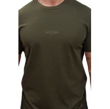 GUESS AIDY CN SS TEE T-SHIRT ΜΠΛΟΥΖΑ ΑΝΔΡΙΚΗ KHAKI