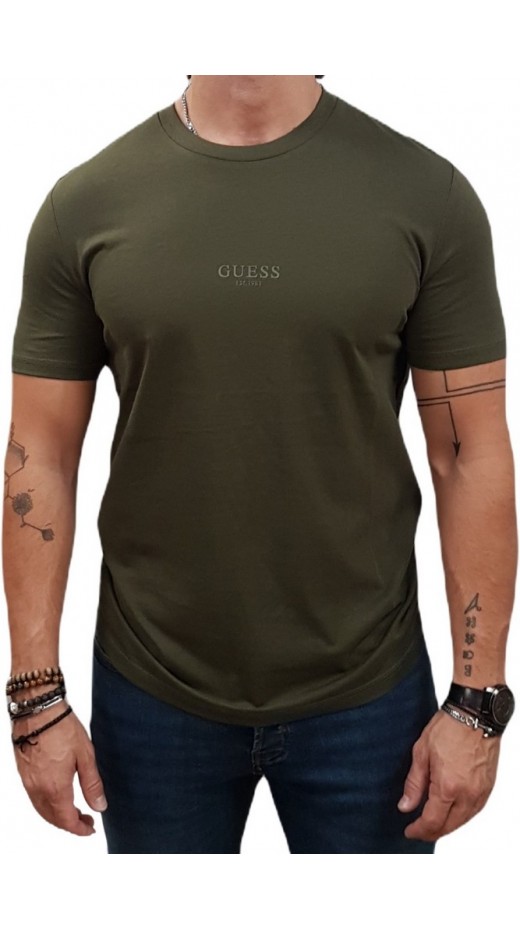 GUESS AIDY CN SS TEE T-SHIRT ΜΠΛΟΥΖΑ ΑΝΔΡΙΚΗ KHAKI