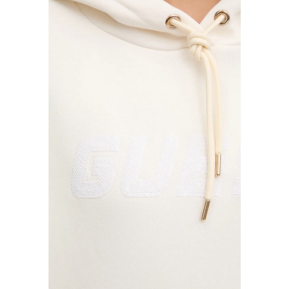 GUESS AELIA LONG MAXI SWEATSHIRT DRE ΦΟΥΤΕΡ ΜΠΛΟΥΖΑ ΓΥΝΑΙΚΕΙΑ OFF WHITE