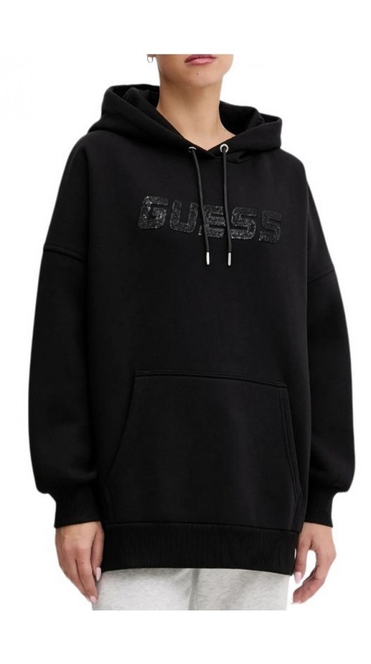 GUESS AELIA LONG MAXI SWEATSHIRT DRE ΦΟΥΤΕΡ ΜΠΛΟΥΖΑ ΓΥΝΑΙΚΕΙΑ BLACK