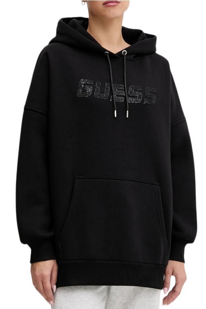 GUESS AELIA LONG MAXI SWEATSHIRT DRE ΦΟΥΤΕΡ ΜΠΛΟΥΖΑ ΓΥΝΑΙΚΕΙΑ BLACK