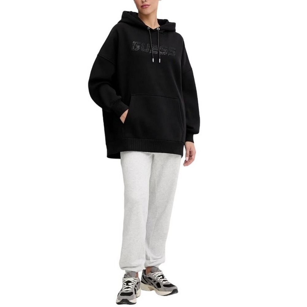 GUESS AELIA LONG MAXI SWEATSHIRT DRE ΦΟΥΤΕΡ ΜΠΛΟΥΖΑ ΓΥΝΑΙΚΕΙΑ BLACK