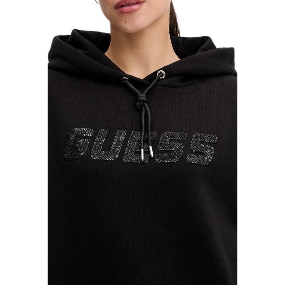 GUESS AELIA LONG MAXI SWEATSHIRT DRE ΦΟΥΤΕΡ ΜΠΛΟΥΖΑ ΓΥΝΑΙΚΕΙΑ BLACK