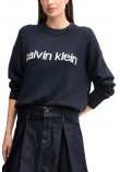 CALVIN KLEIN JEANS COTTON GRAPHIC PULLOVER ΜΠΛΟΥΖΑ ΠΛΕΚΤΗ ΓΥΝΑΙΚΕΙΑ NAVY