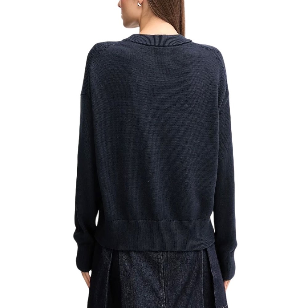 CALVIN KLEIN JEANS COTTON GRAPHIC PULLOVER ΜΠΛΟΥΖΑ ΠΛΕΚΤΗ ΓΥΝΑΙΚΕΙΑ NAVY
