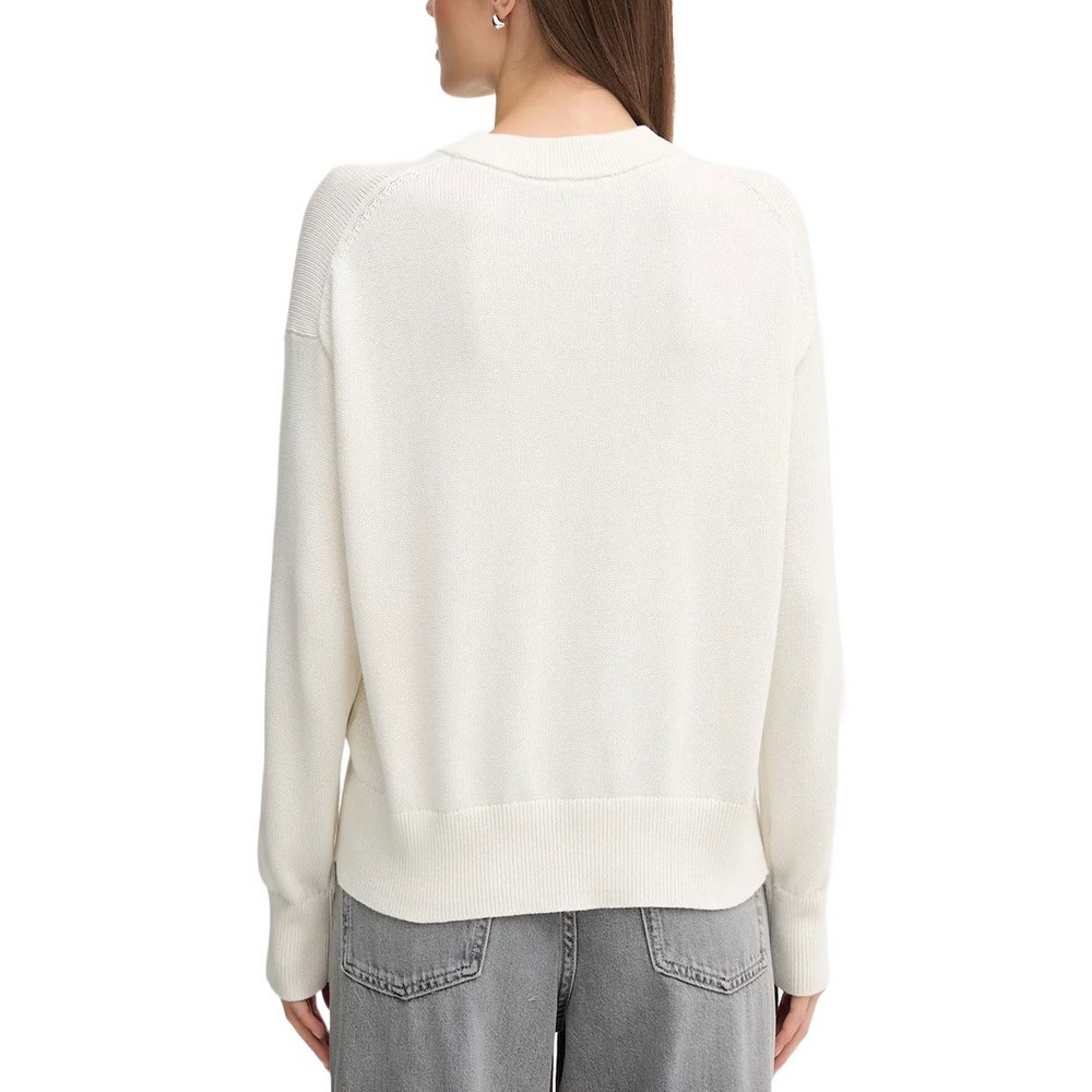 CALVIN KLEIN JEANS COTTON GRAPHIC PULLOVER ΜΠΛΟΥΖΑ ΠΛΕΚΤΗ ΓΥΝΑΙΚΕΙΑ OFF WHITE