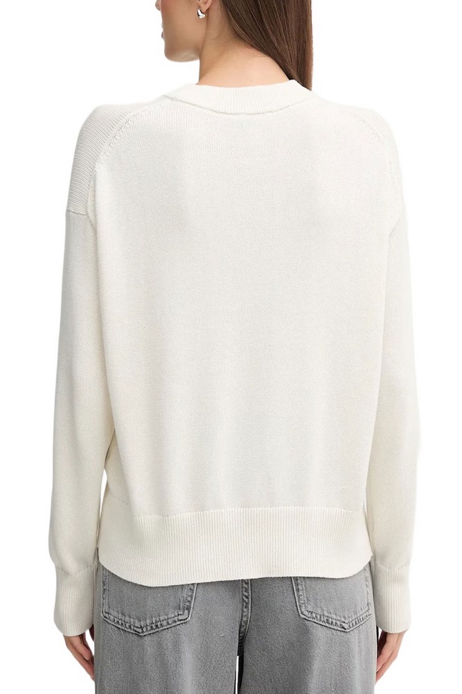 CALVIN KLEIN JEANS COTTON GRAPHIC PULLOVER ΜΠΛΟΥΖΑ ΠΛΕΚΤΗ ΓΥΝΑΙΚΕΙΑ OFF WHITE