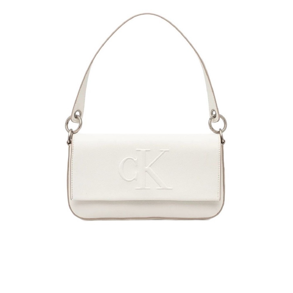 CALVIN KLEIN JEANS SCULPTED FLAP SHOULDER POUCH25 ΤΣΑΝΤΑ ΓΥΝΑΙΚΕΙΑ WHITE