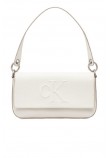 CALVIN KLEIN JEANS SCULPTED FLAP SHOULDER POUCH25 ΤΣΑΝΤΑ ΓΥΝΑΙΚΕΙΑ WHITE