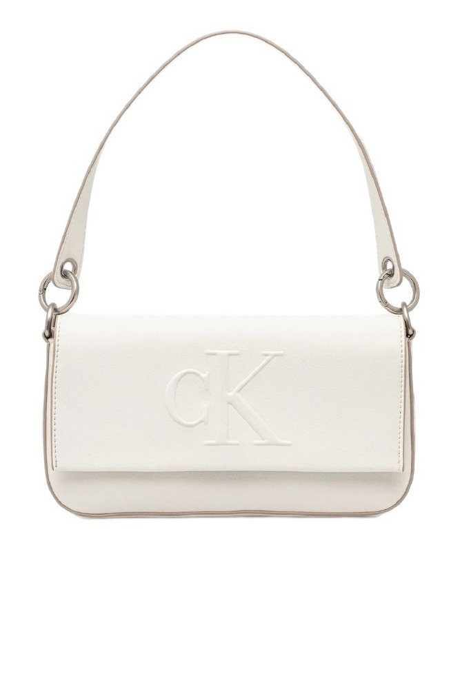 CALVIN KLEIN JEANS SCULPTED FLAP SHOULDER POUCH25 ΤΣΑΝΤΑ ΓΥΝΑΙΚΕΙΑ WHITE