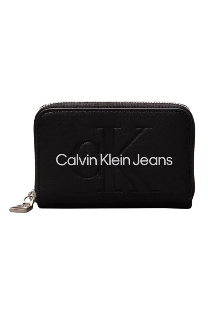 CALVIN KLEIN JEANS SCULPTED MED ZIP AROUND MONO ΠΟΡΤΟΦΟΛΙ ΓΥΝΑΙΚΕΙΟ BLACK/WHITE
