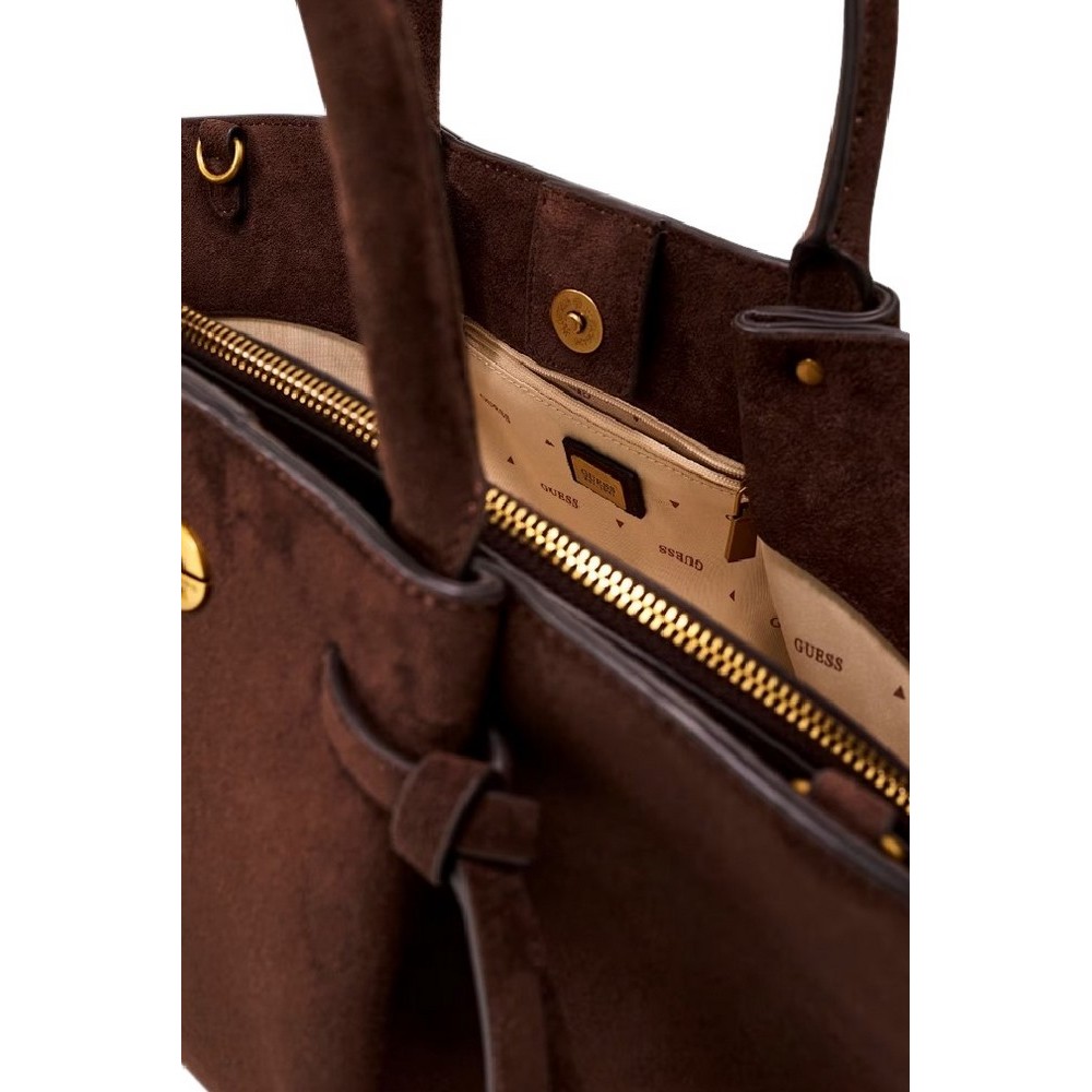 GUESS ALLEGRA GIRLFRIEND SATCHEL ΤΣΑΝΤΑ ΓΥΝΑΙΚΕΙΑ ESPRESSO