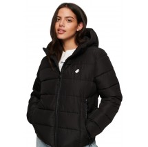 SUPERDRY HOODED SPIRIT SPORTS PUFFER ΜΠΟΥΦΑΝ ΓΥΝΑΙΚΕΙΟ BLACK