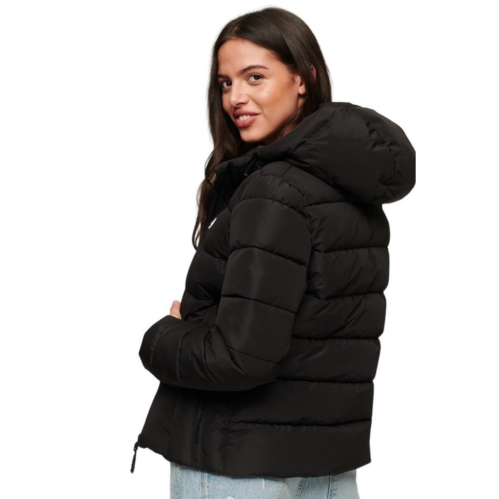 SUPERDRY HOODED SPIRIT SPORTS PUFFER ΜΠΟΥΦΑΝ ΓΥΝΑΙΚΕΙΟ BLACK