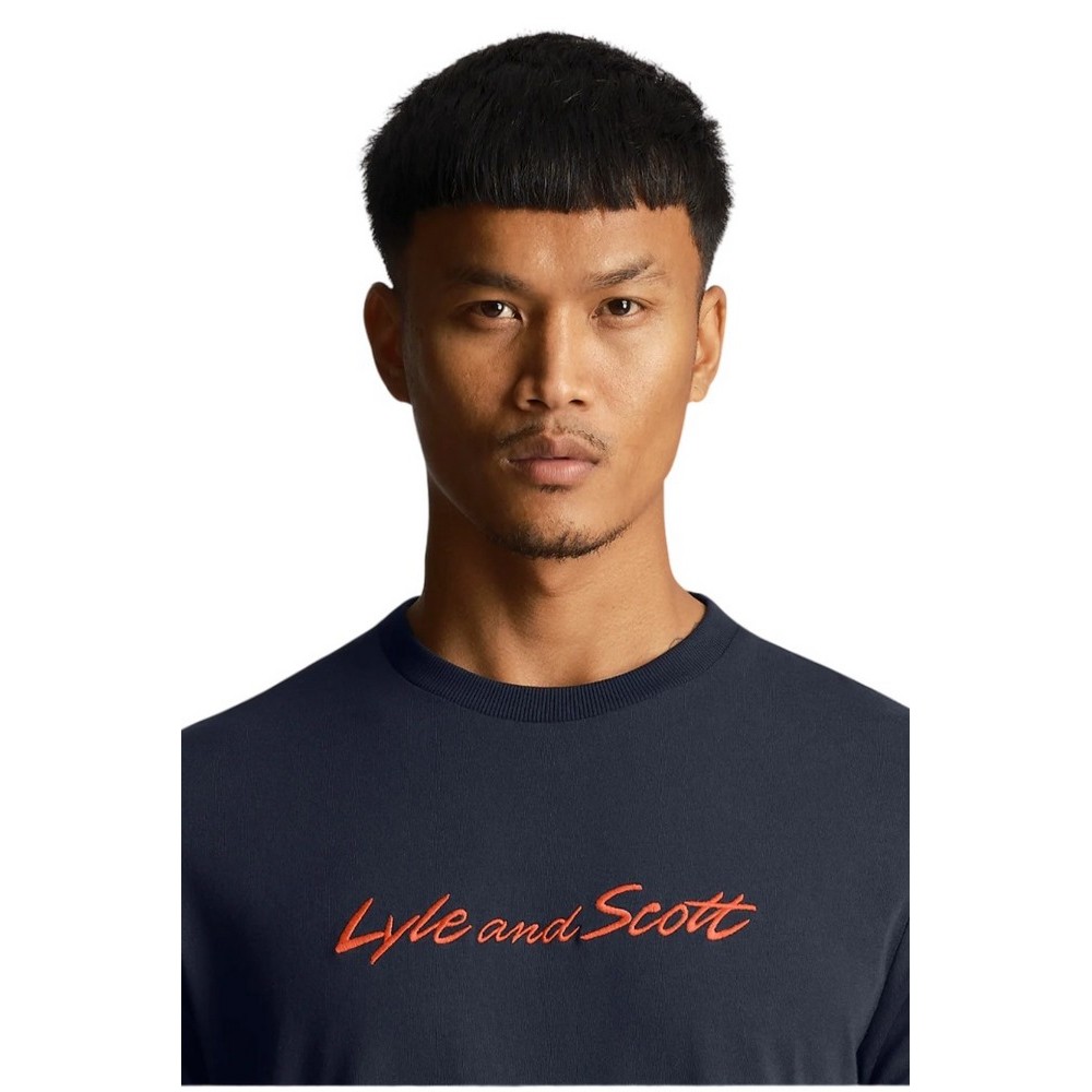 LYLE AND SCOTT VINTAGE SCRIPT EMBROIDERY T-SHIRT ΜΠΛΟΥΖΑ ΑΝΔΡΙΚΟ DARK NAVY