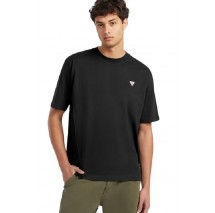 GUESS JEANS SS CN OS MINI TRIANGLE TEE ΜΠΛΟΥΖΑ ΑΝΔΡΙΚΗ BLACK