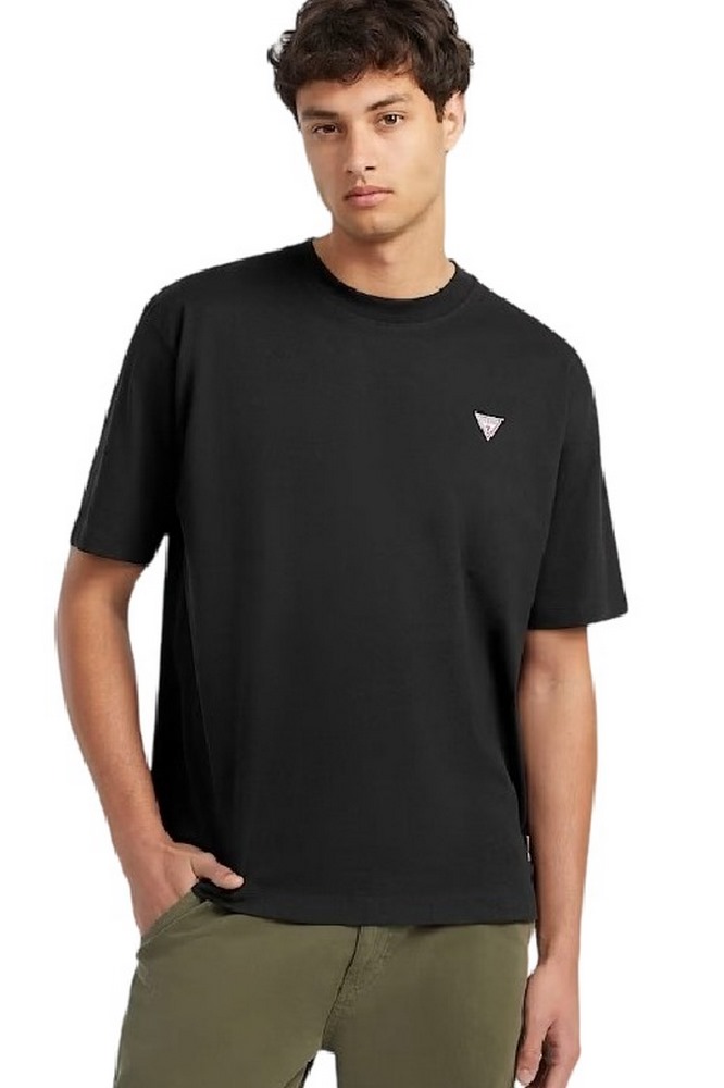 GUESS JEANS SS CN OS MINI TRIANGLE TEE ΜΠΛΟΥΖΑ ΑΝΔΡΙΚΗ BLACK
