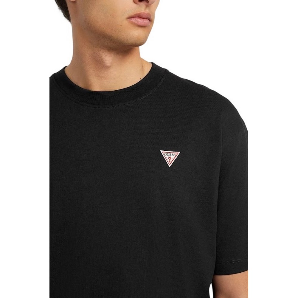GUESS JEANS SS CN OS MINI TRIANGLE TEE ΜΠΛΟΥΖΑ ΑΝΔΡΙΚΗ BLACK