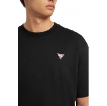 GUESS JEANS SS CN OS MINI TRIANGLE TEE ΜΠΛΟΥΖΑ ΑΝΔΡΙΚΗ BLACK