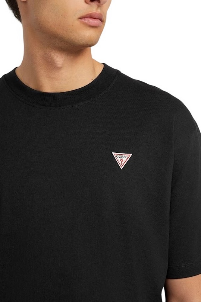 GUESS JEANS SS CN OS MINI TRIANGLE TEE ΜΠΛΟΥΖΑ ΑΝΔΡΙΚΗ BLACK